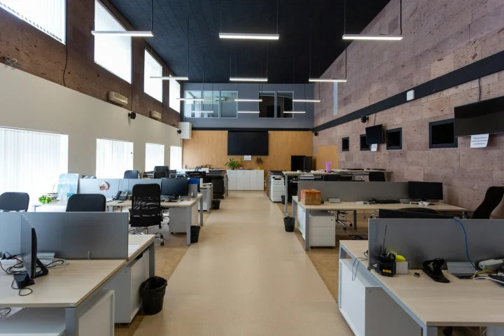 Clean, organized open-plan office